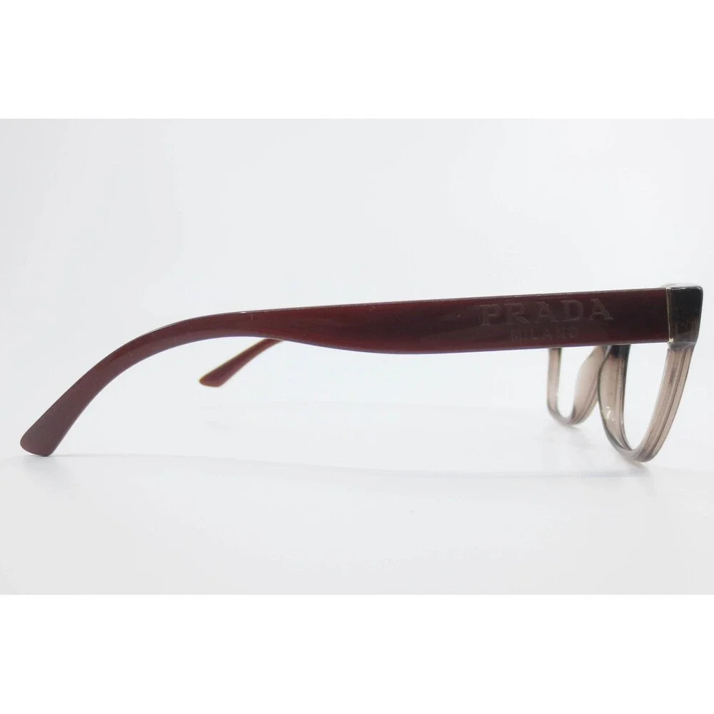 Prada VPR 03W 05M-1O1 Grey Burgundy Cat Eye Eyeglass Frames Italy 53-16-140
